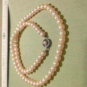 Vintage Pearl Sterling Silver Necklace
